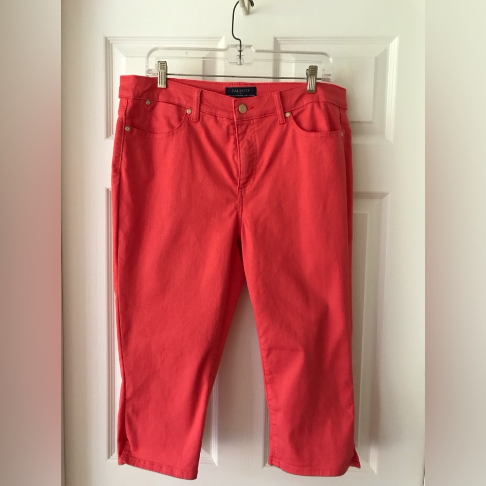 Talbot’s coral pedal pushers size 12.Two front pockets, two back pockets.